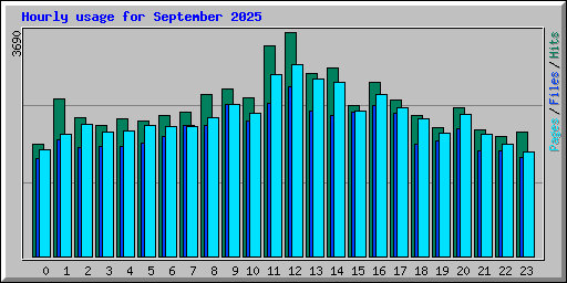Hourly usage for September 2025